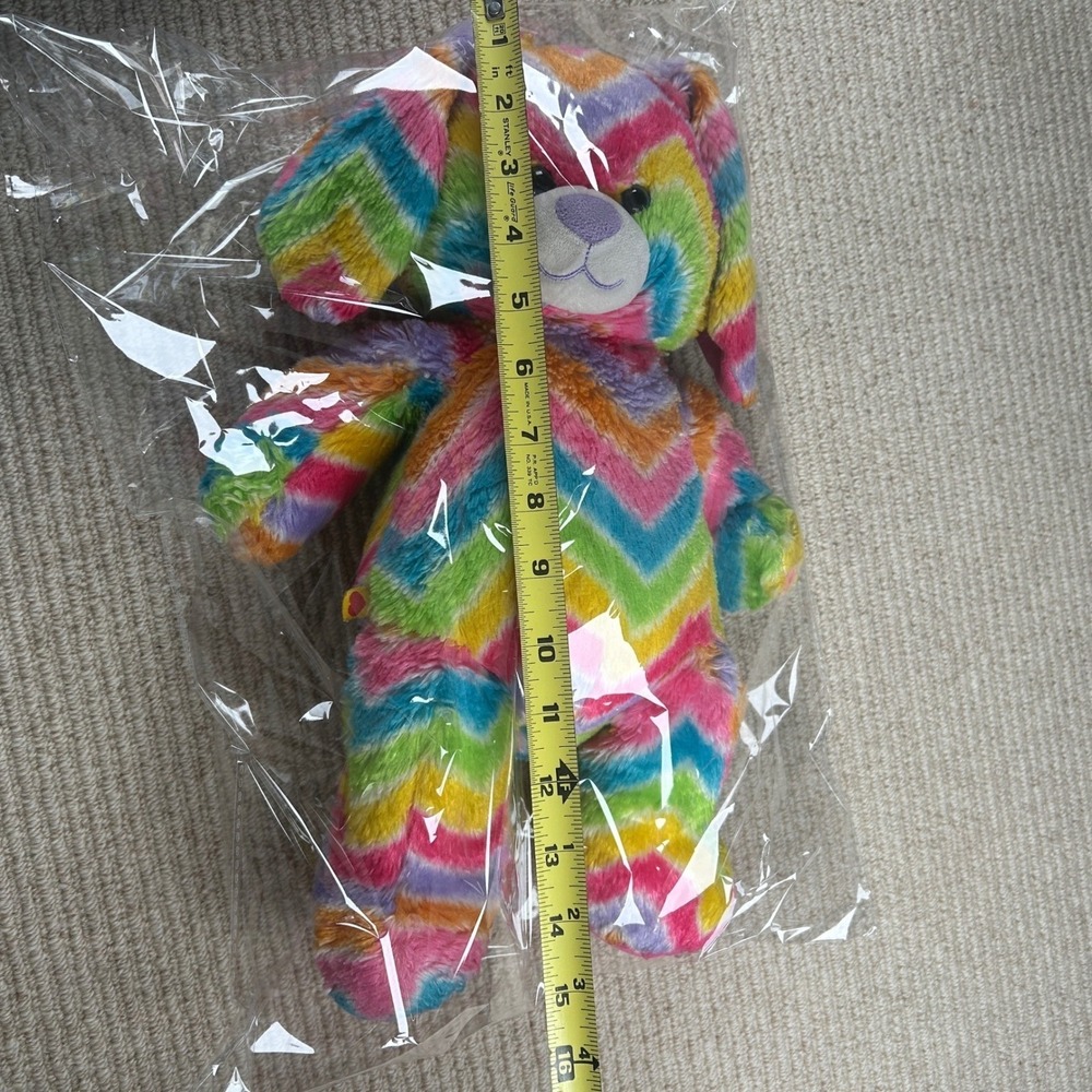 Build-A-Bear‎ Rainbow Chevron Bunny Plush Kids Retired VTG 2014 - Picture 12 of 12